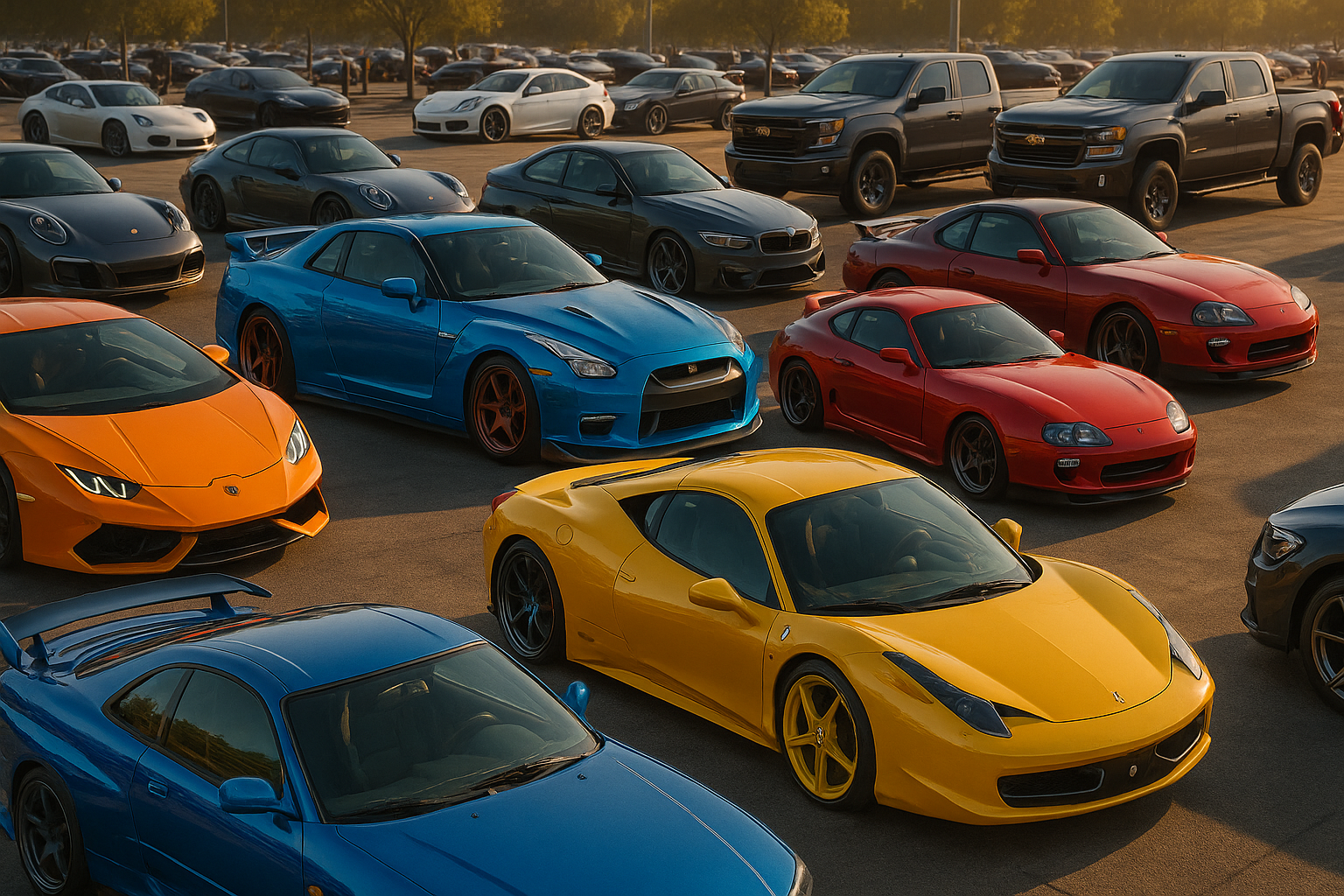 exotic cars, jdm cars , euro cars , pick up trucks gathered
